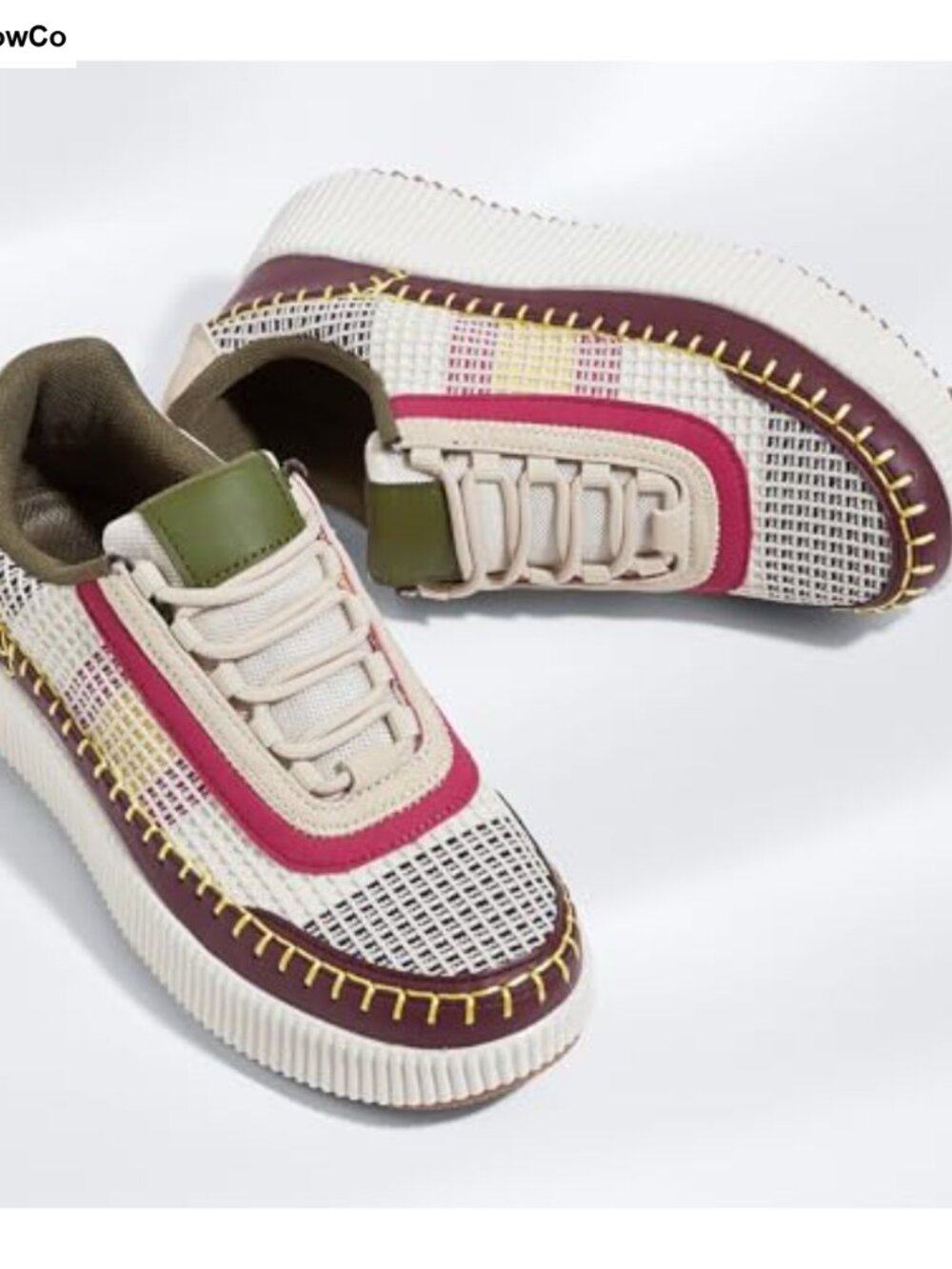 Woven Platform Sneakers Chunky Tennis Shoes Anti-Slip - Picture 4 of 6